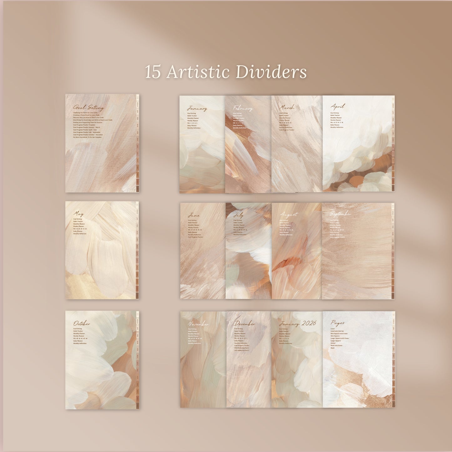 2025 Goals with Flow Digital Planner for reMarkable Paper Pro Tablet - Golden Dusk Series