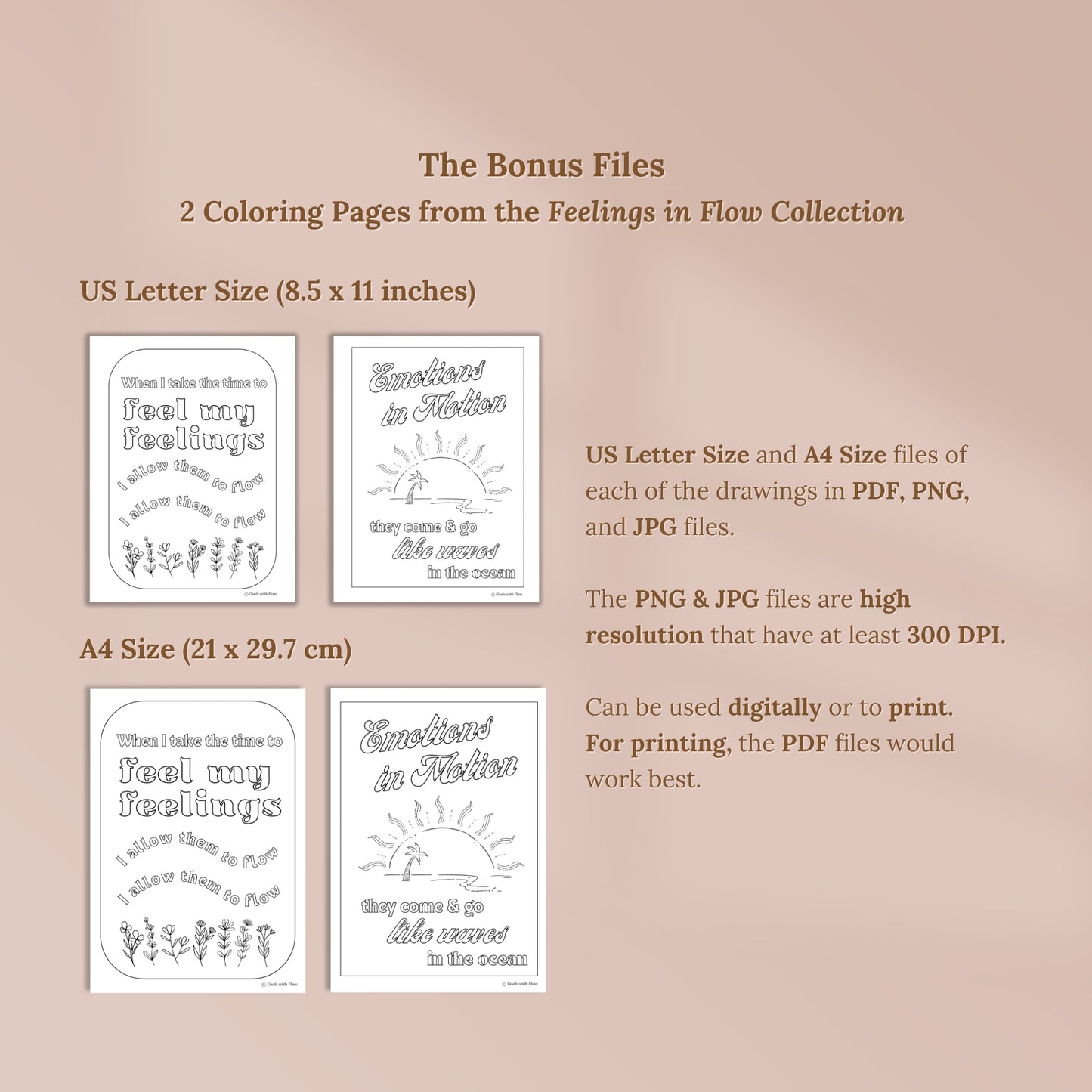 2025 Goals with Flow Digital Planner for iPad with Apple Google Calendar Links - Nature in Bloom Series