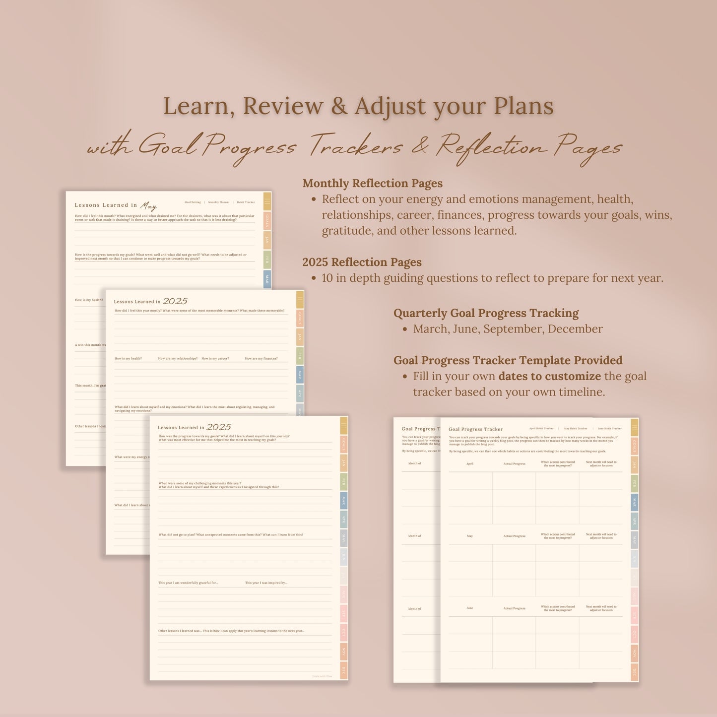 2025 Goals with Flow Digital Planner for iPad with Apple Google Calendar Links - Nature in Bloom Series
