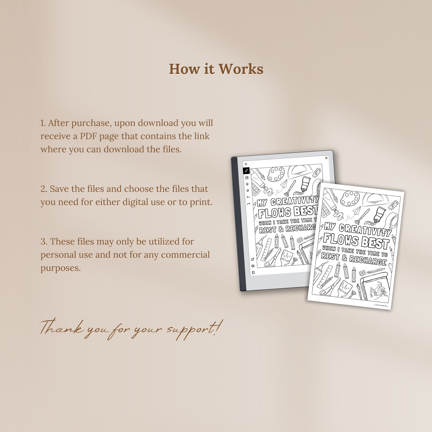 Creativity Flows Tracing Page - for reMarkable Tablet (Digital & Printable)