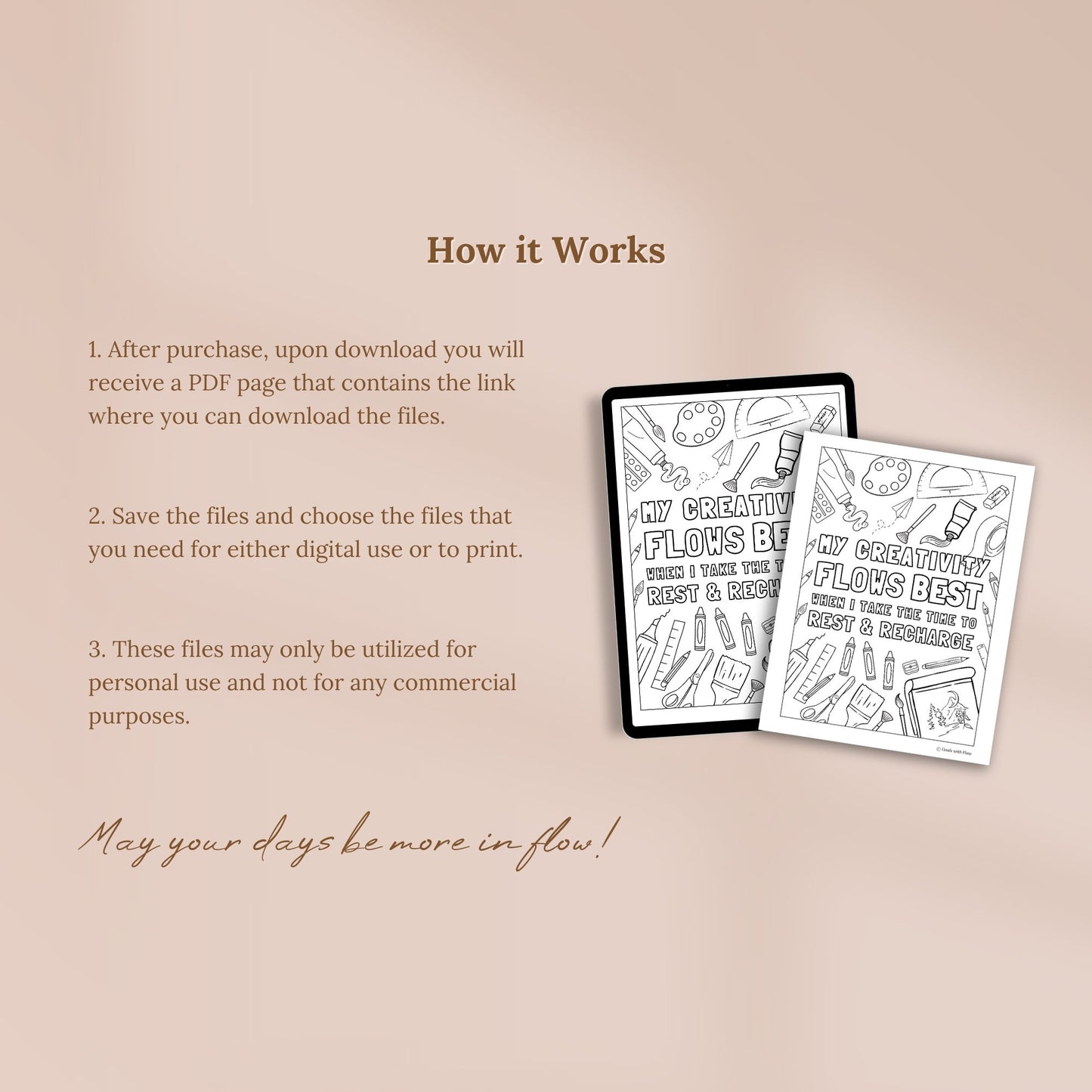 Creativity Flows Coloring Page - for Ipad (Digital & Printable)