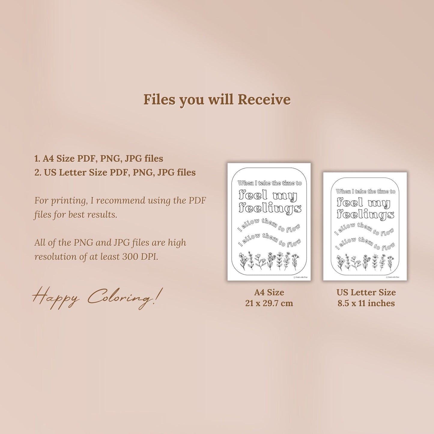 Flowers in Bloom / Feel my Feelings Coloring Page - for Ipad (Digital & Printable)