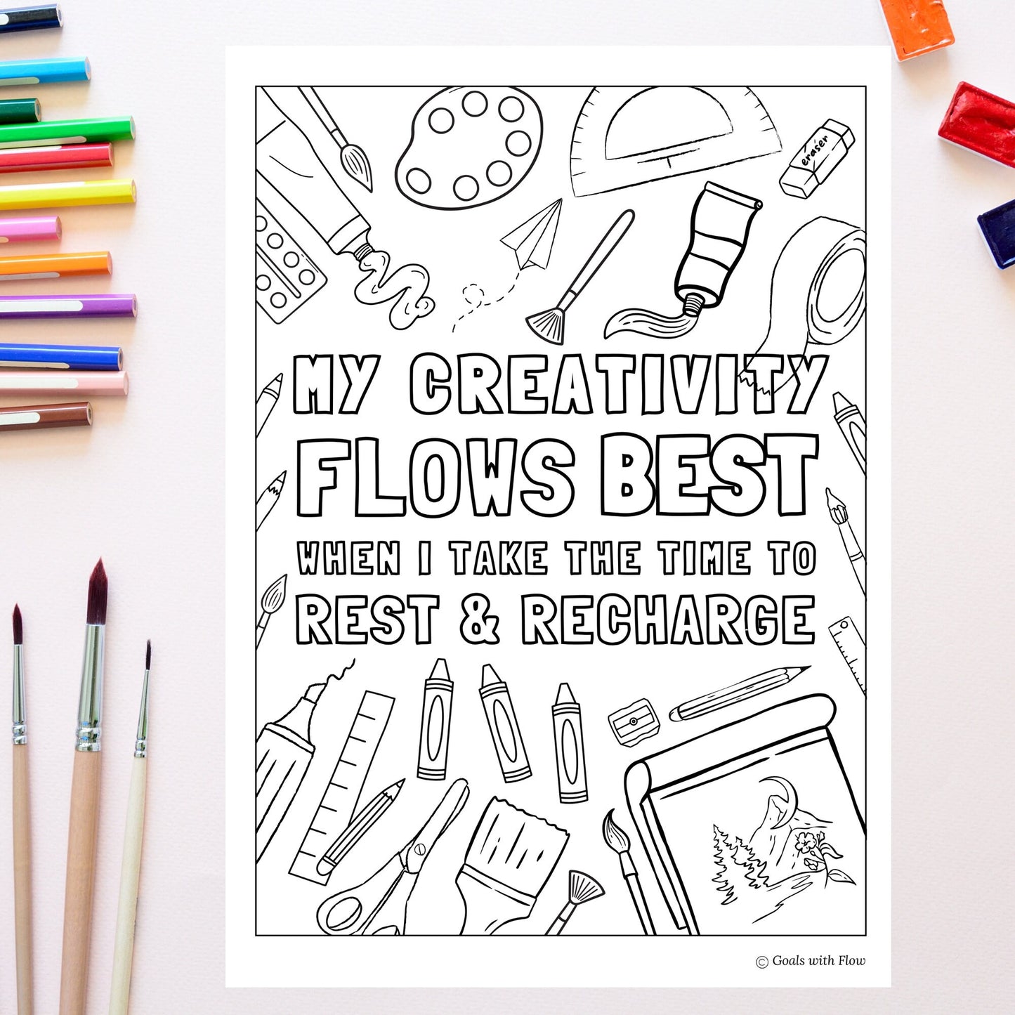 Creativity Flows Coloring Page - for Ipad (Digital & Printable)